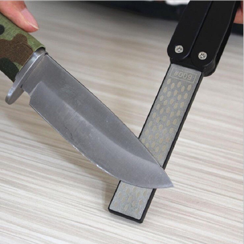 Double Sided Fold Portable Pocket Knife Sharpener Kitchen Sharpening
