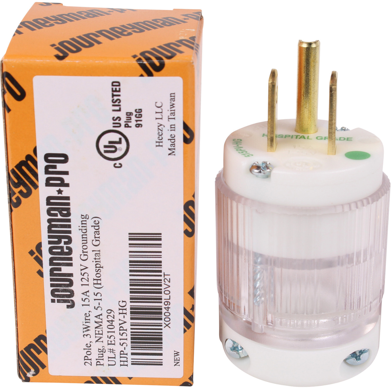 15A 110V Hospital Grade Male Plug 120 Volt Equipment Power Cord End Repair 5-15P