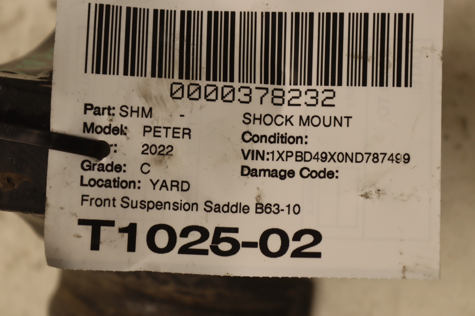 2018-2023 PETERBILT 579 FRONT SUSPENSION SHOCK SADDLE BRACKET MOUNT B63-1004 OEM