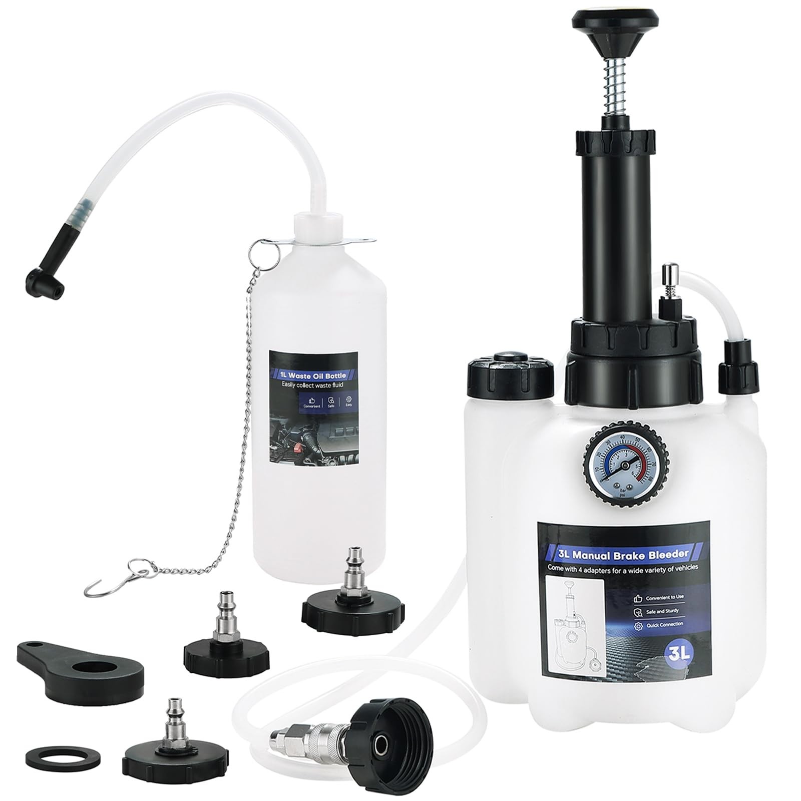 weyleity 3L Manual Brake Bleeder Kit | OnePerson Brake Pressure Bleeder Kit w...
