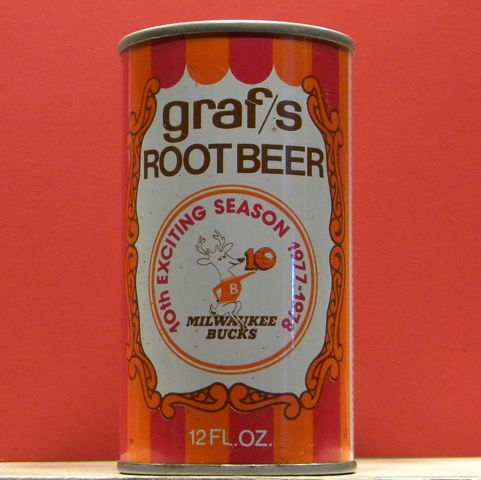 Graf's Root Beer 10th Season 1977 1978 Schedule Soda Can Wisconsin S213 H/G A/S