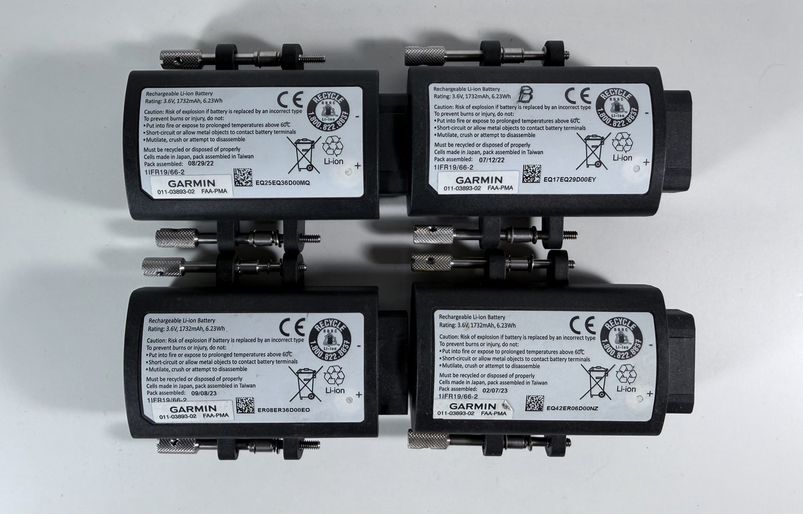 Garmin 011-03893-02 G5 Battery Pack, Ver. 3 LOT OF 4