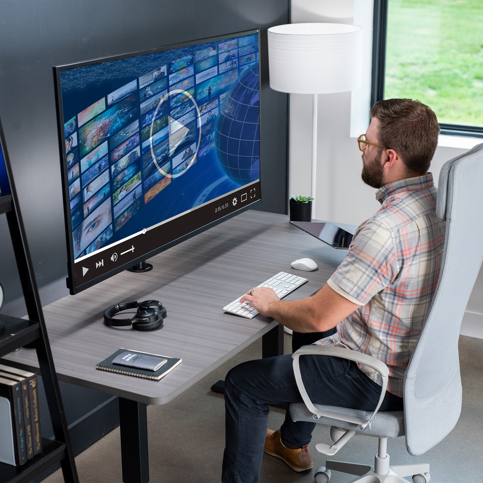 VIVO Ultra Wide Screen TV Desk Mount up to 55" Full Motion Television Stand