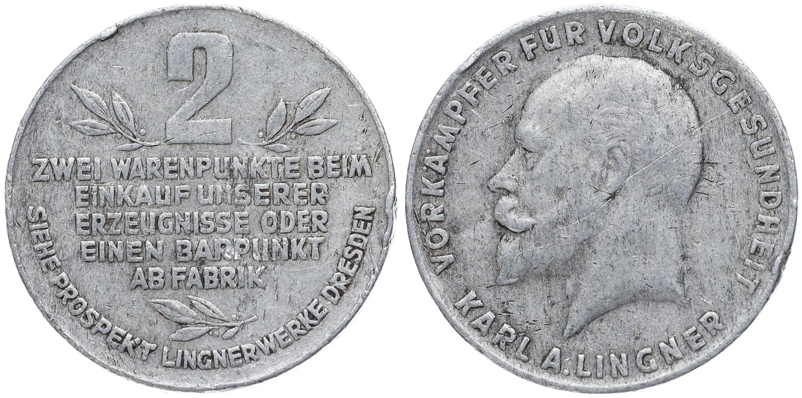 Medal - Lingnerwerke Dresden - 2 product points - Karl Lingner - IV