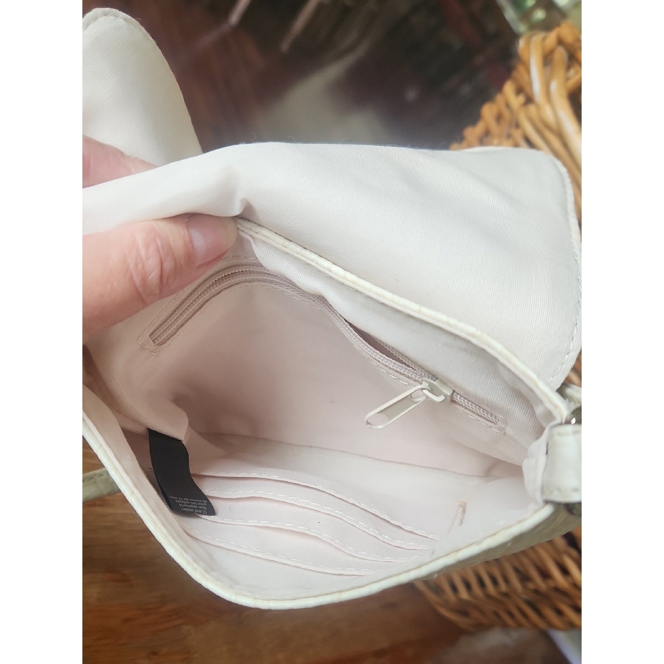 Vegan Croc-Embossed Small Crossbody Shoulder Bag