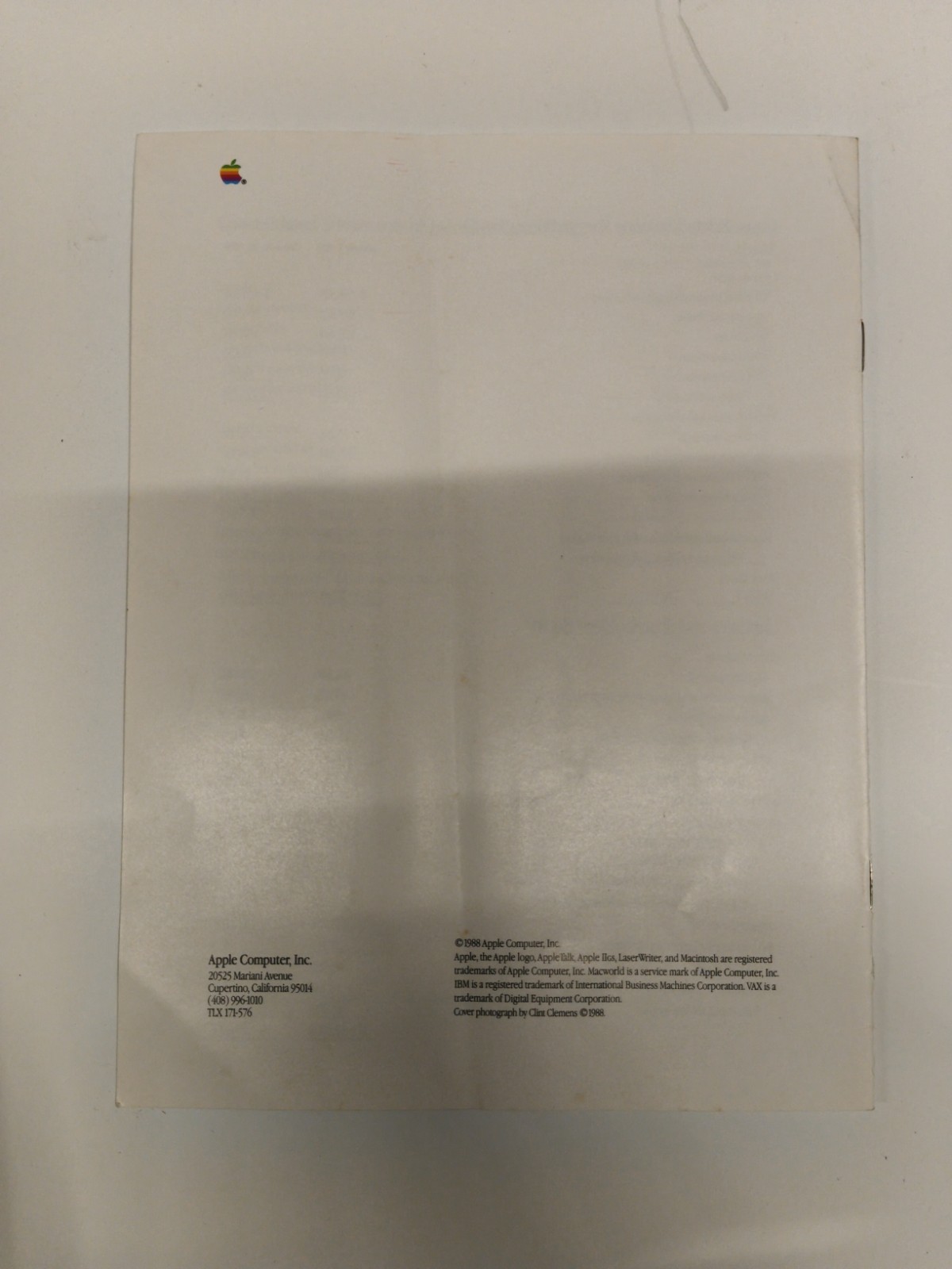 Apple Computer Inc. 1988 First Quarter Report