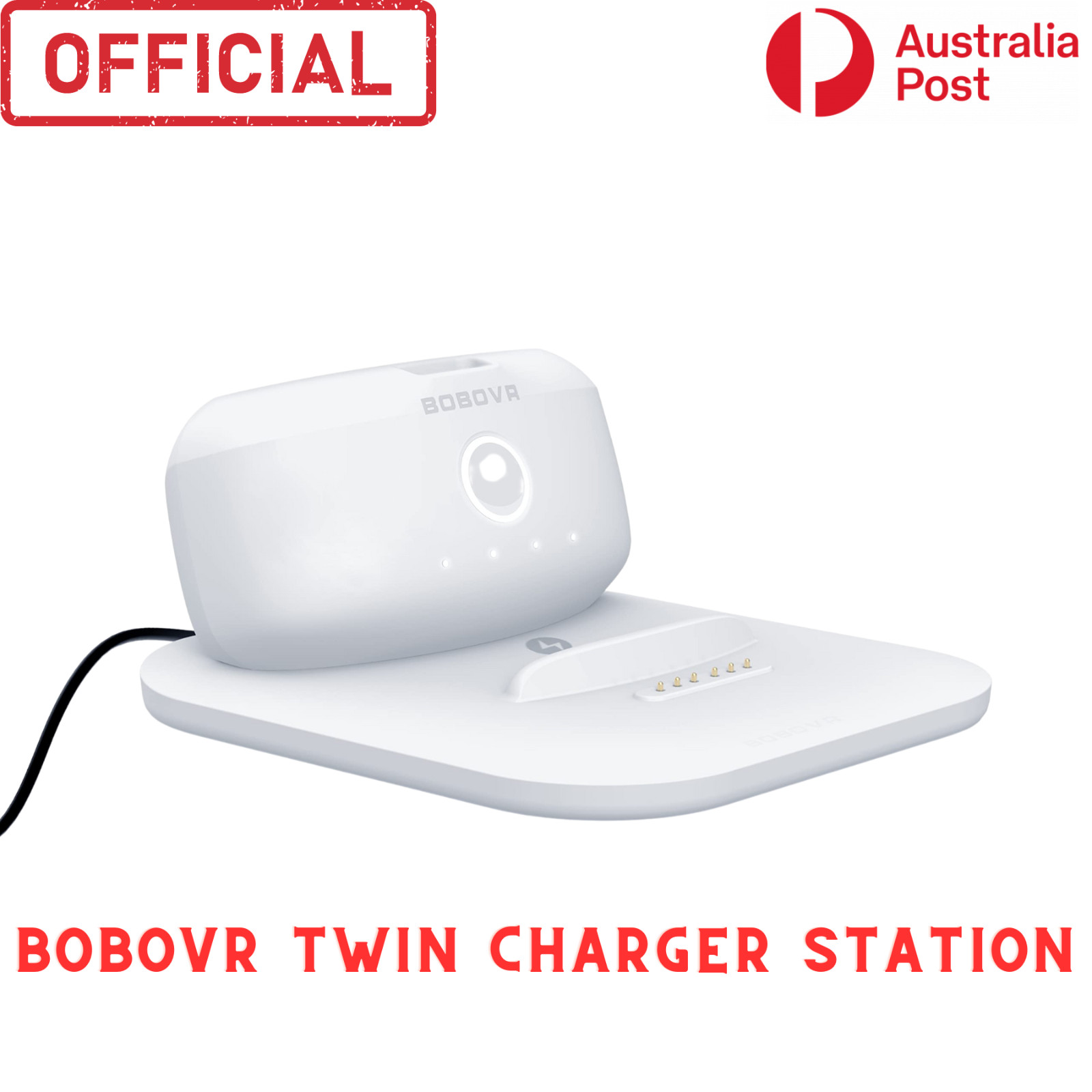 BOBOVR Twin Charger Station Dock - Ultra-Thin, Magnetic Charging for B2 Battery