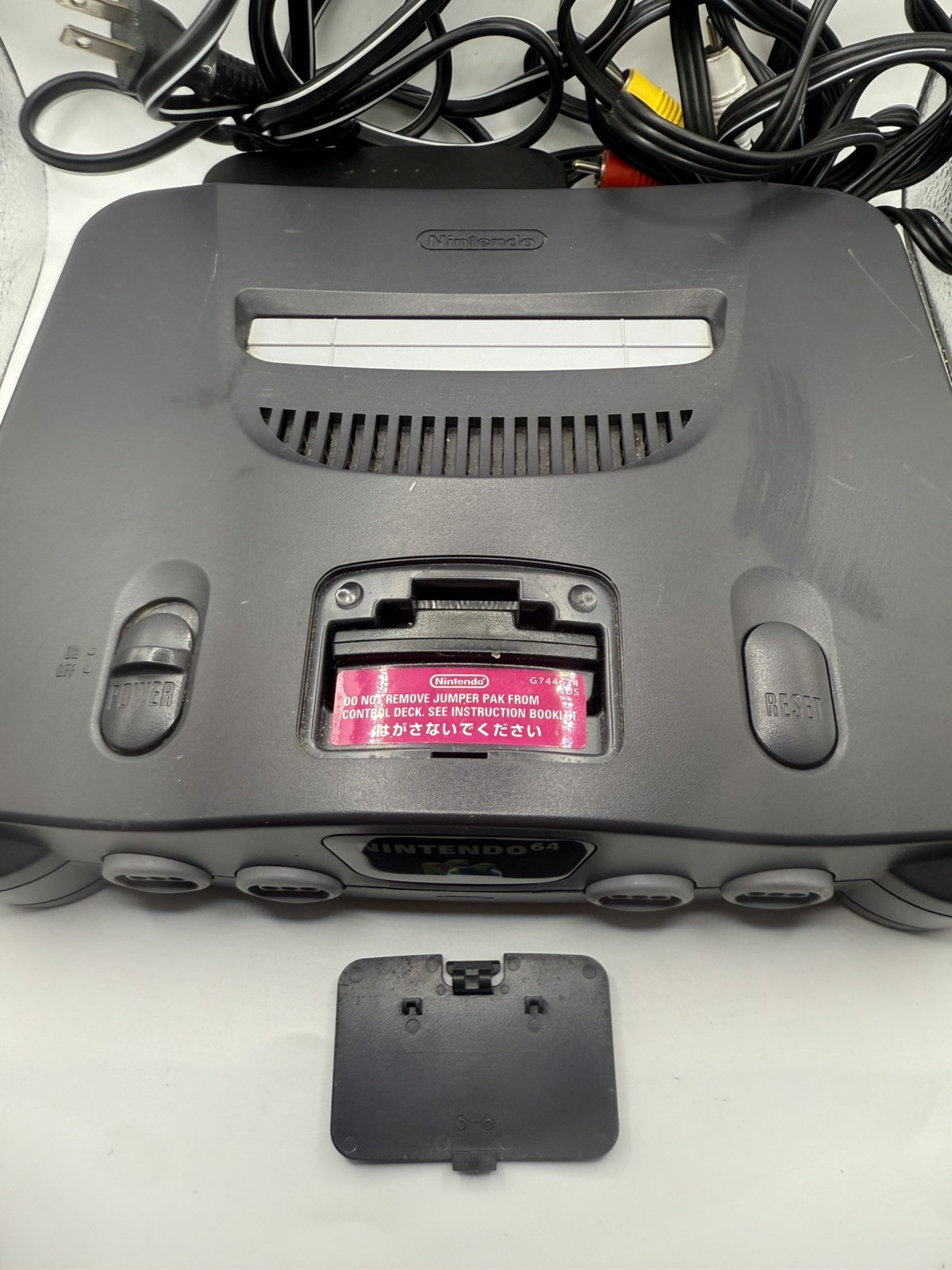 Nintendo 64 N64 Gray Console Bundle with Two Controller & Cords Authentic Tested