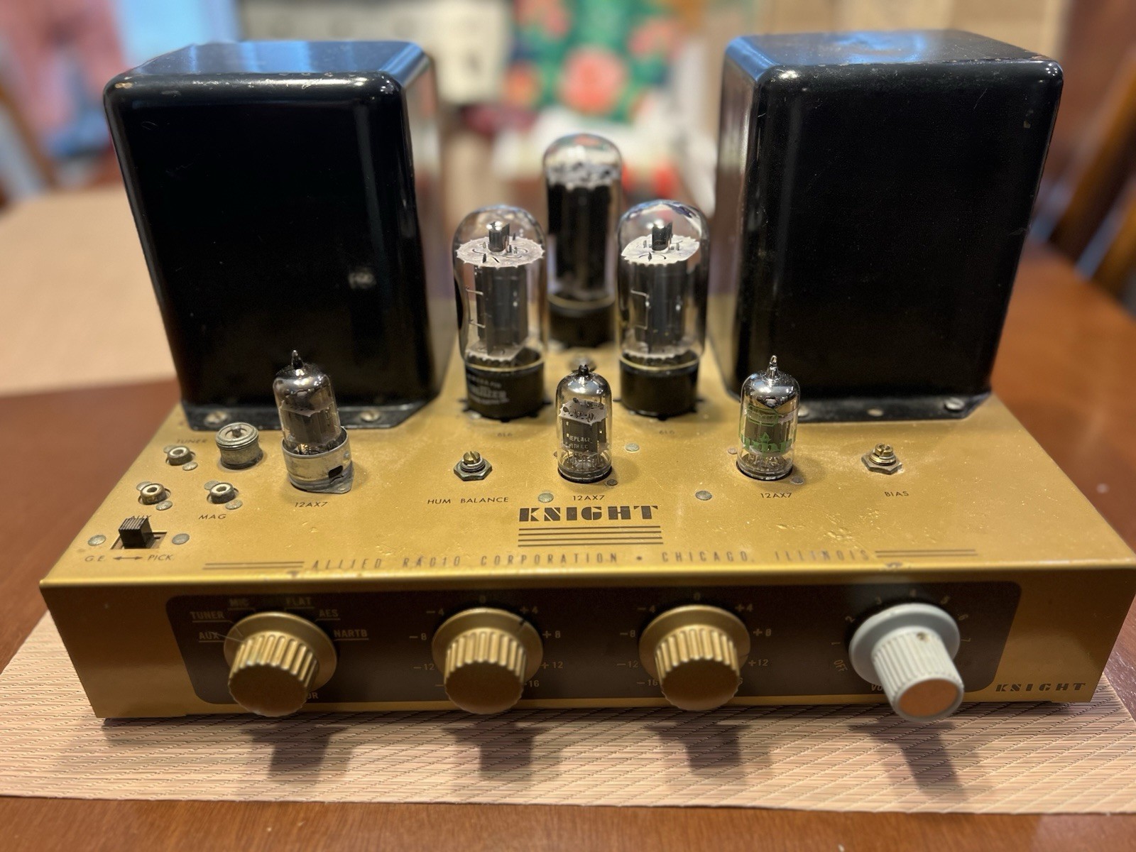 Knight “Golden Knight” 93SX321 6L6 Tube Amplifier Serviced Working RARE hifi