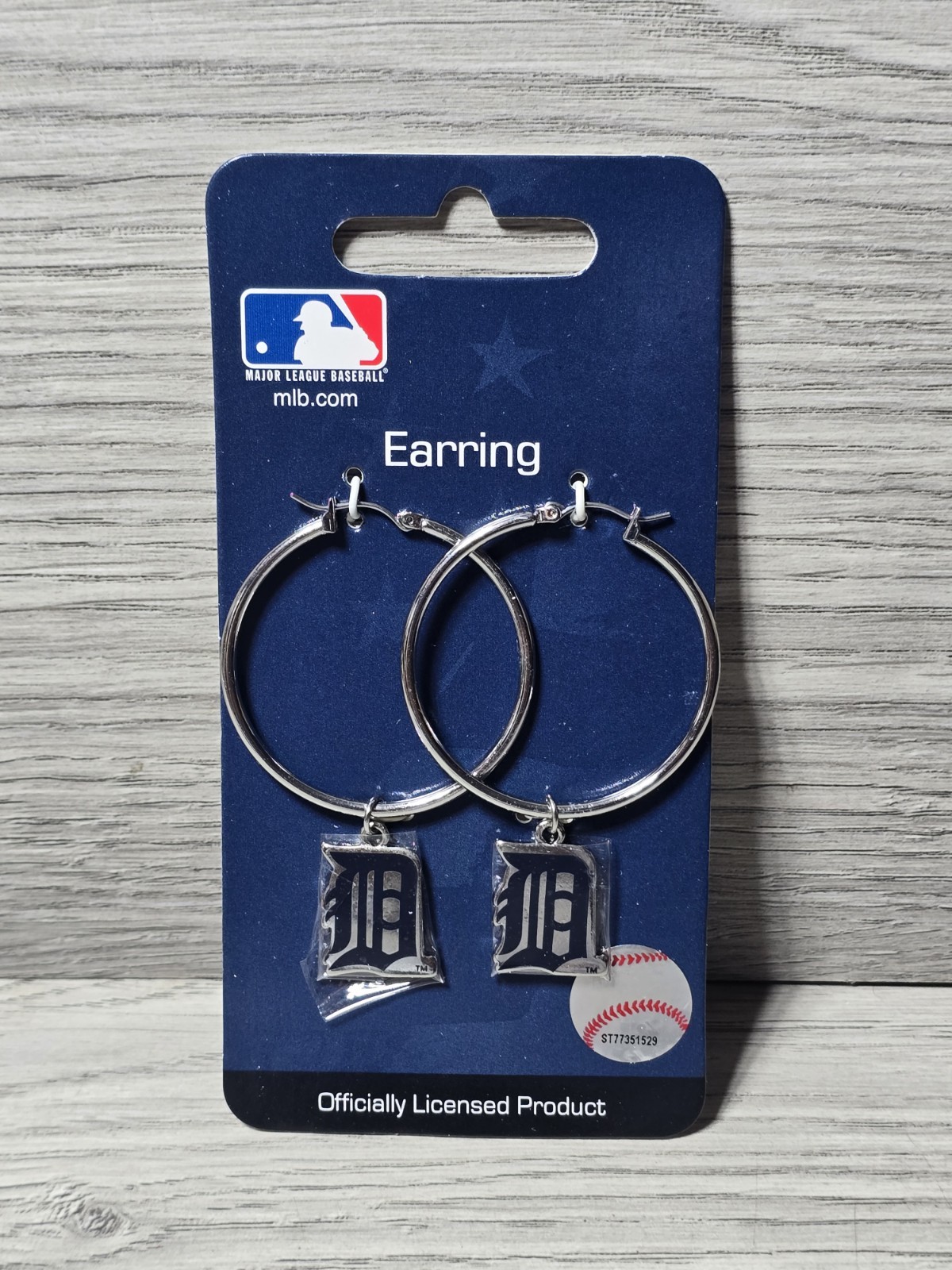 Detroit Tigers Baseball Hoop Earrings MLB Officially Licensed