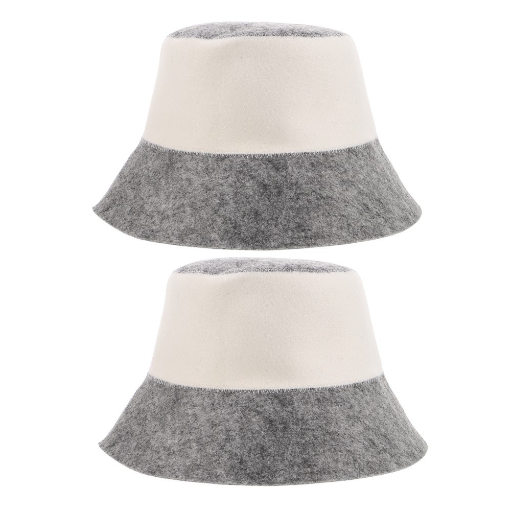 2pcs Fiber Felt Sauna Hat Heat Resistant Absorbent Cap For Russian Bathhouse