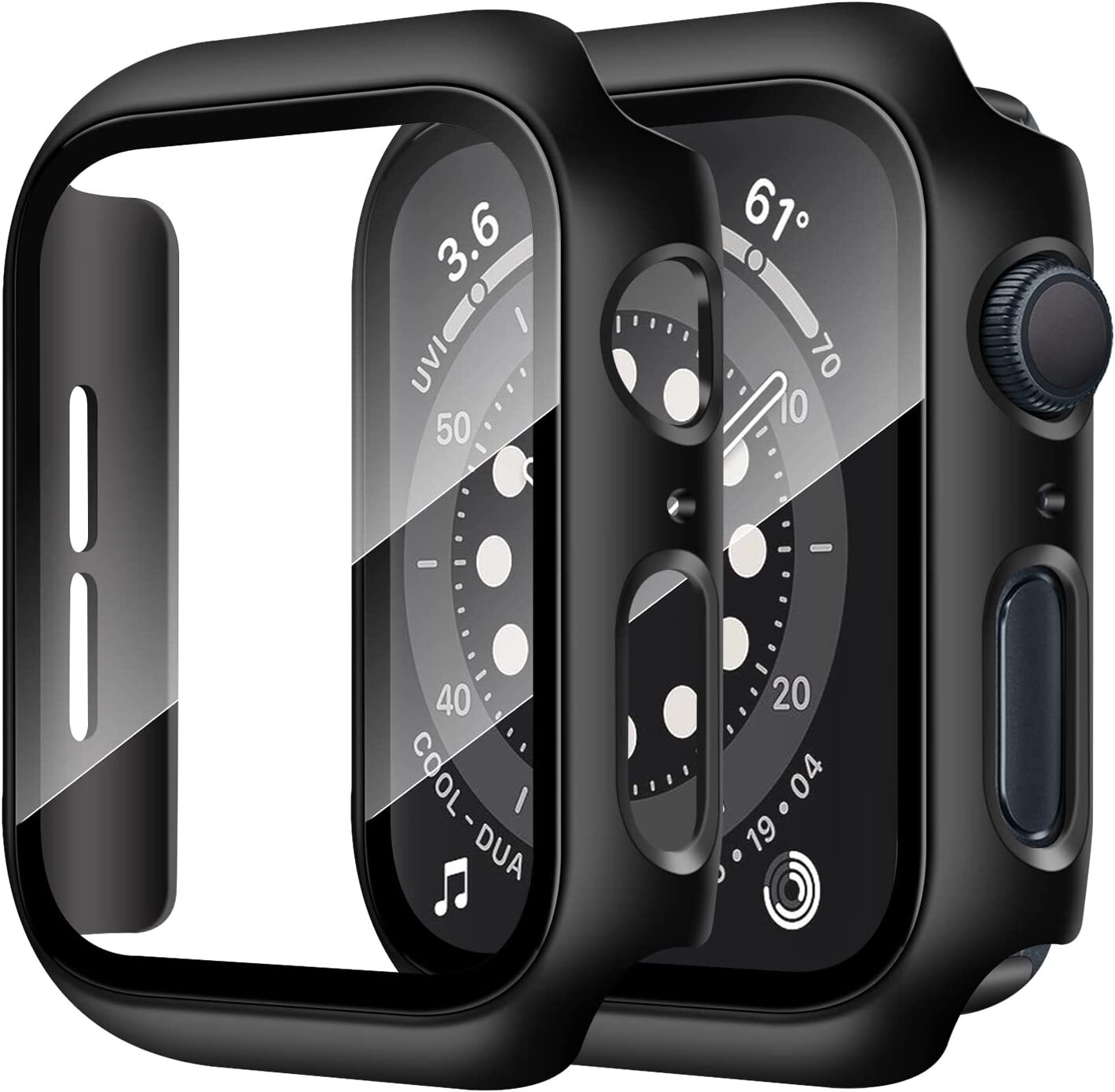 Case For Apple Watch Series 9 / 8 Protective Cover 41mm 45mm Screen Protector Glass