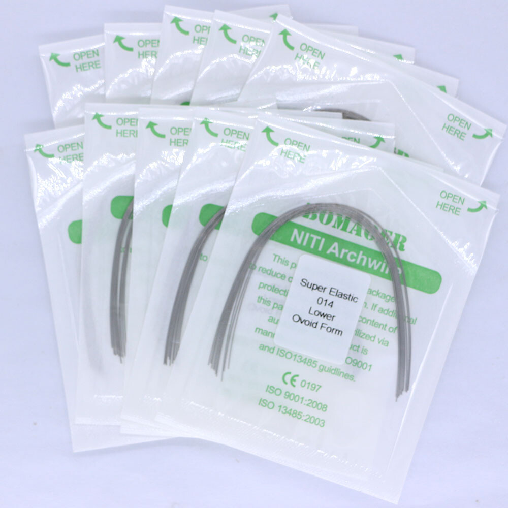 Dental Orthodontic Super Elastic Niti (Round Ovoid)Arch Wire 014 Lower 10 Packs
