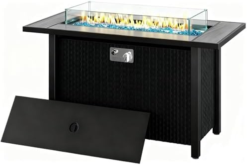 45 Inch Propane Fire Pit Table, 50,000 BTU Outdoor Gas Fire Pit for Patio & Back