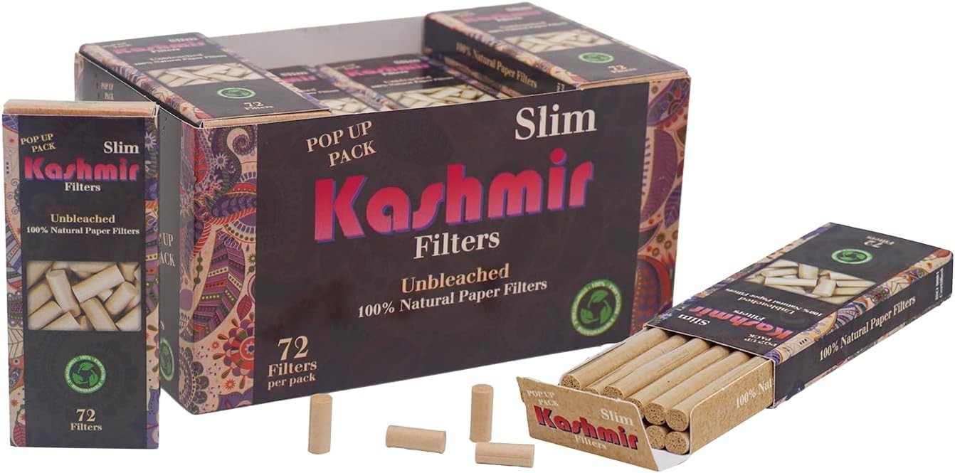 Kashmir Unbleached Slim Filter Tips 720 Count 10 Pack Natural Tips