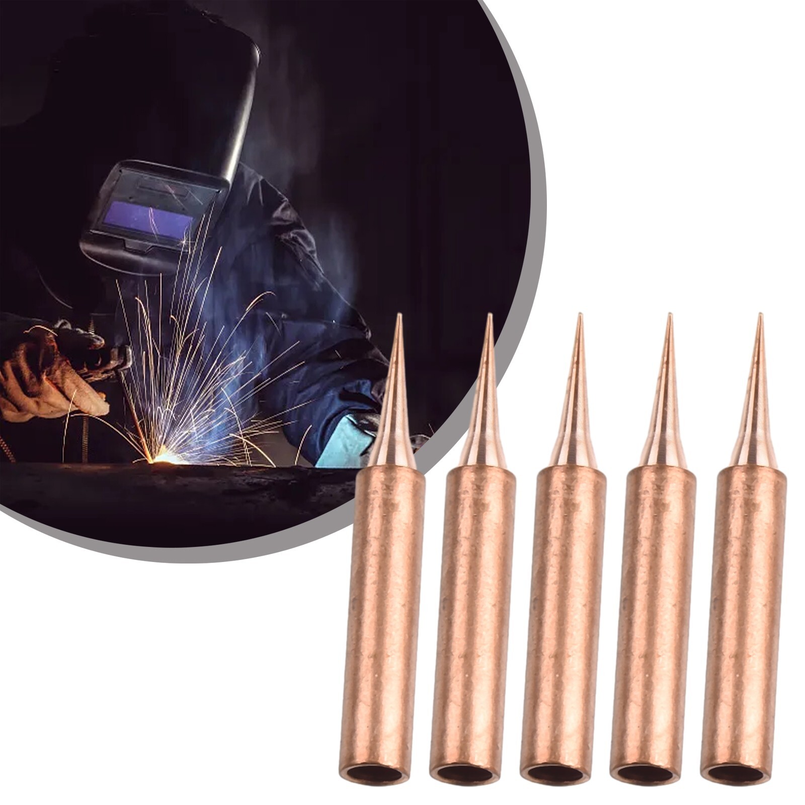 10pc 900M-T-I Pure Copper Soldering Iron Tips Set Lead-Welding Solder Tip Tools