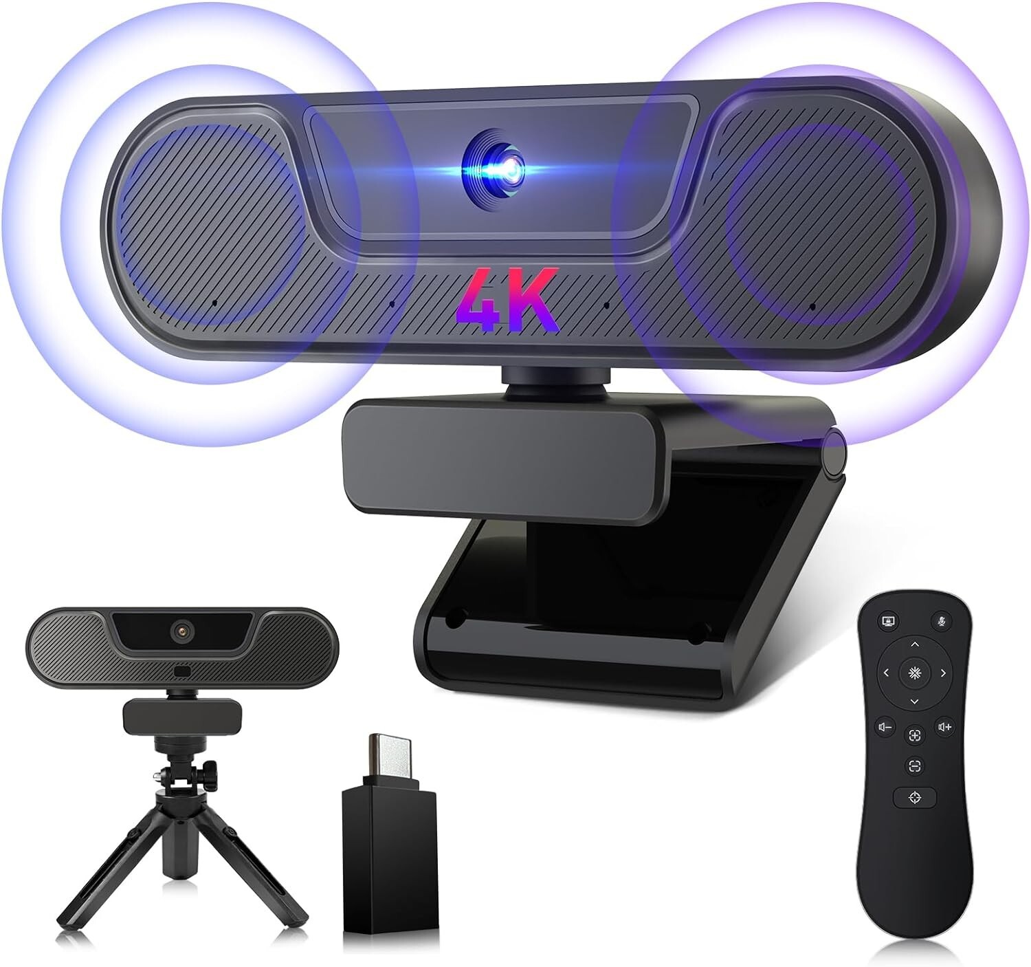 Webcam Camera 4K with Microphone and Tripod Home for PC Computer Desktop B393