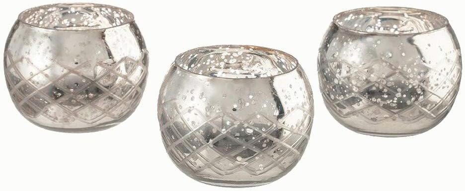 Livevie Champagne Collection Diamond Shape Votive Candle Holders (Set of 3)