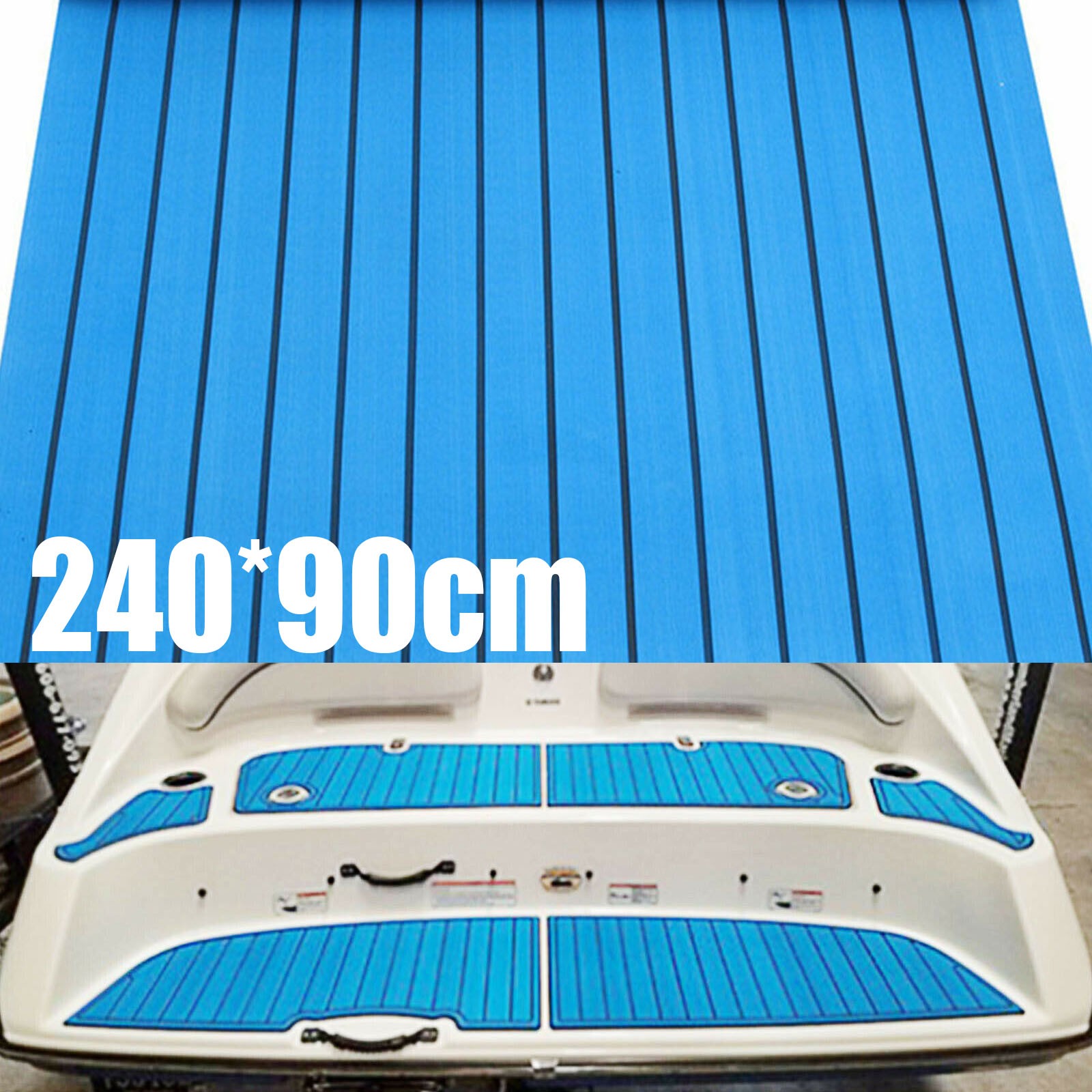 94"x 35" Marine Boat Flooring EVA Foam Yacht Teak Decking Sheet Carpet Mat 6mm
