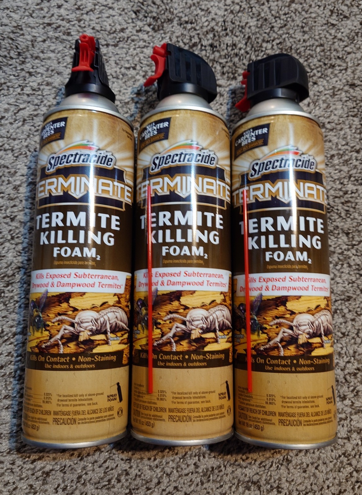 *Lot of 3* Spectracide Terminate Termite Killing Foam 16oz Indoor and Outdoor