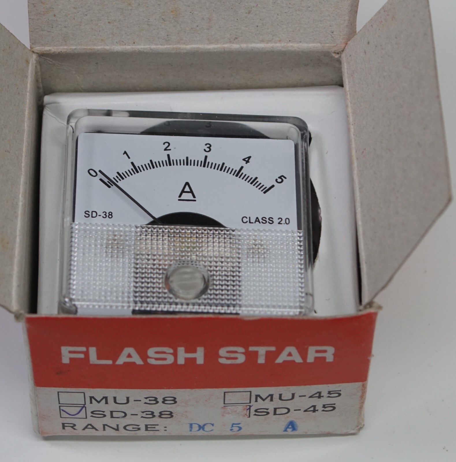 Brand New Flash Star SD-38 DC5A Analog Panel Meter DC Current 0A to 5A