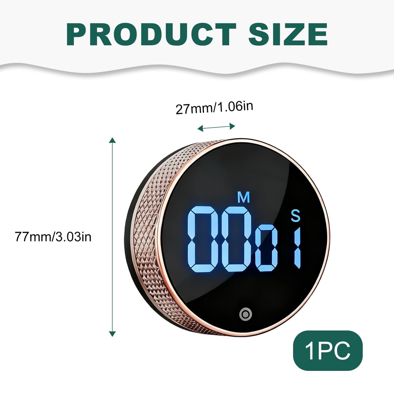 Digital Kitchen Timer, Magnetic Countdown Countup Visual Timer with Large LED...