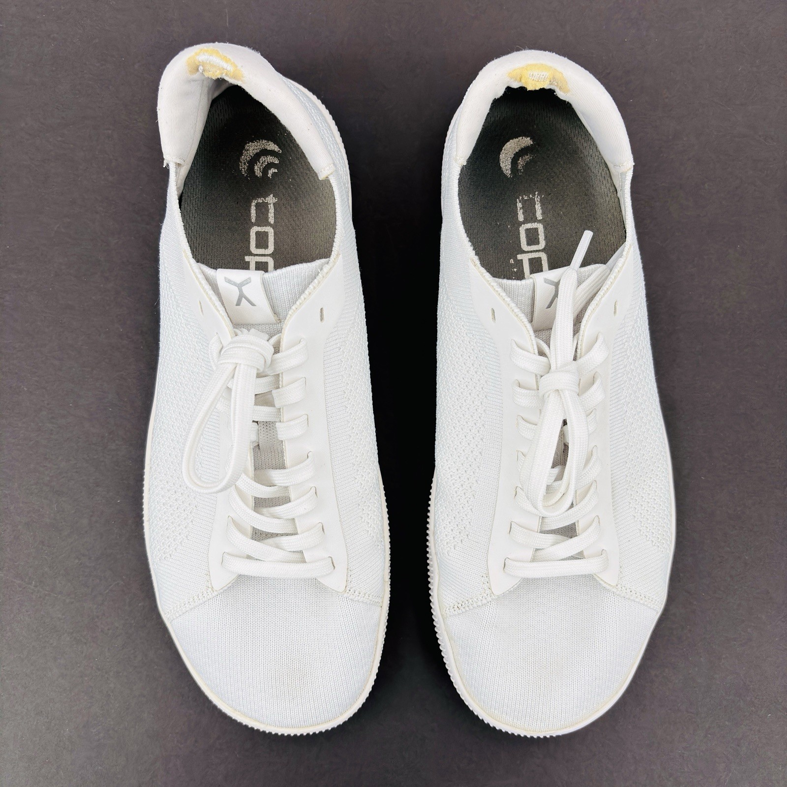 Mens 10.5 Flux Adapt Trainer White Knit Casual Athletic Gym Lifting Shoe Sneaker