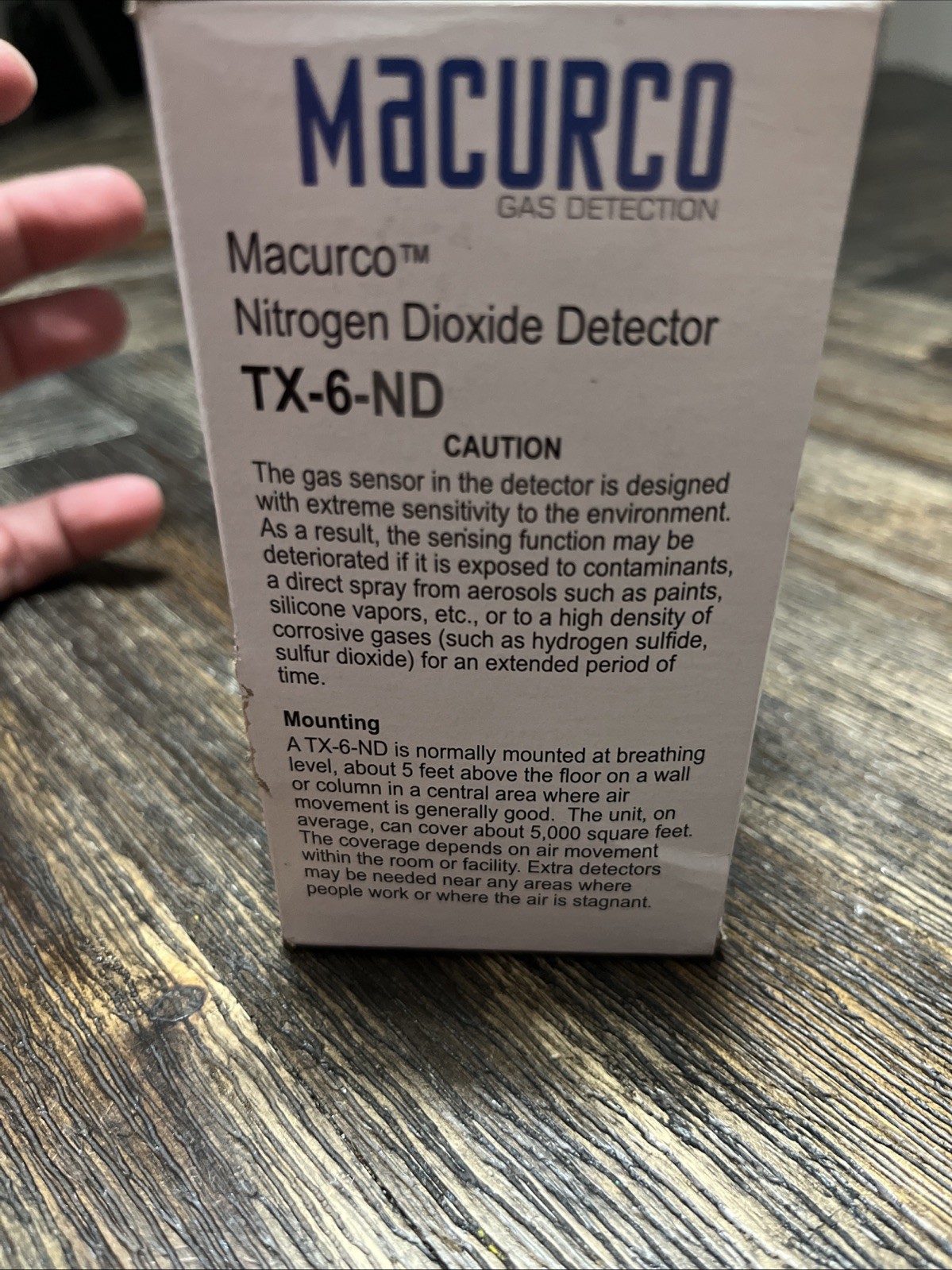 TX-6-ND Macurco Nitrogen Dioxide Detector, Controller And Transducer