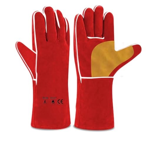 Edward Tools Pro Leather Welding Gloves 16” - Forearm Heat/Fire Resistant