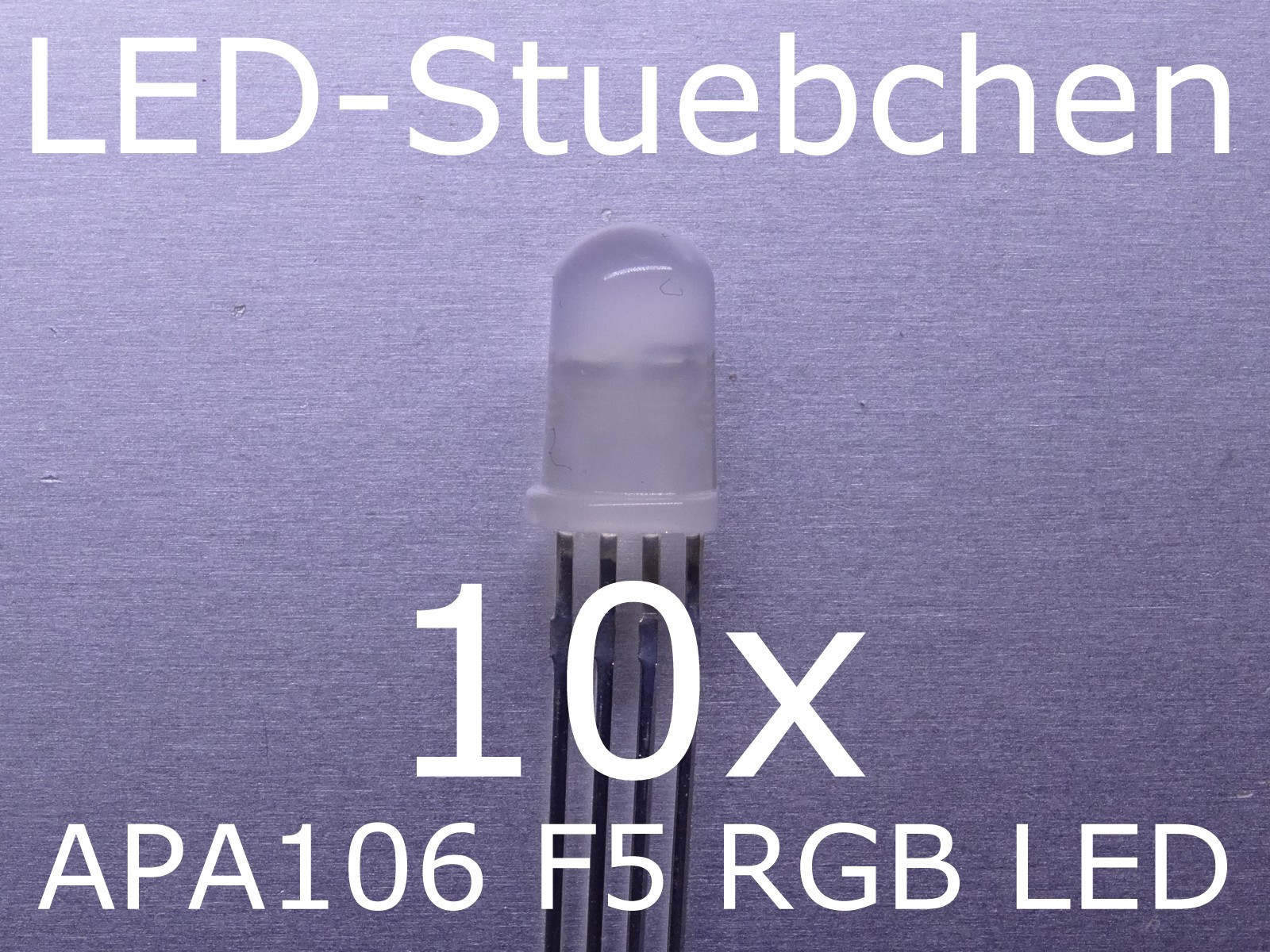 10x APA106 F5 / P9823 / YF923 - 5mm RGB LED with int. controller, like WS2812B