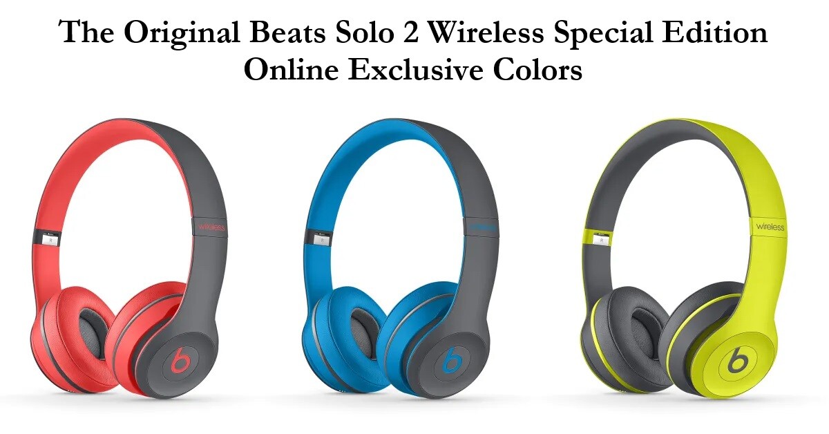 BEATS BY DR. DRE SOLO 2 WIRELESS ON-EAR HEADPHONES W. POP COLORS B0534 SOLO2WL