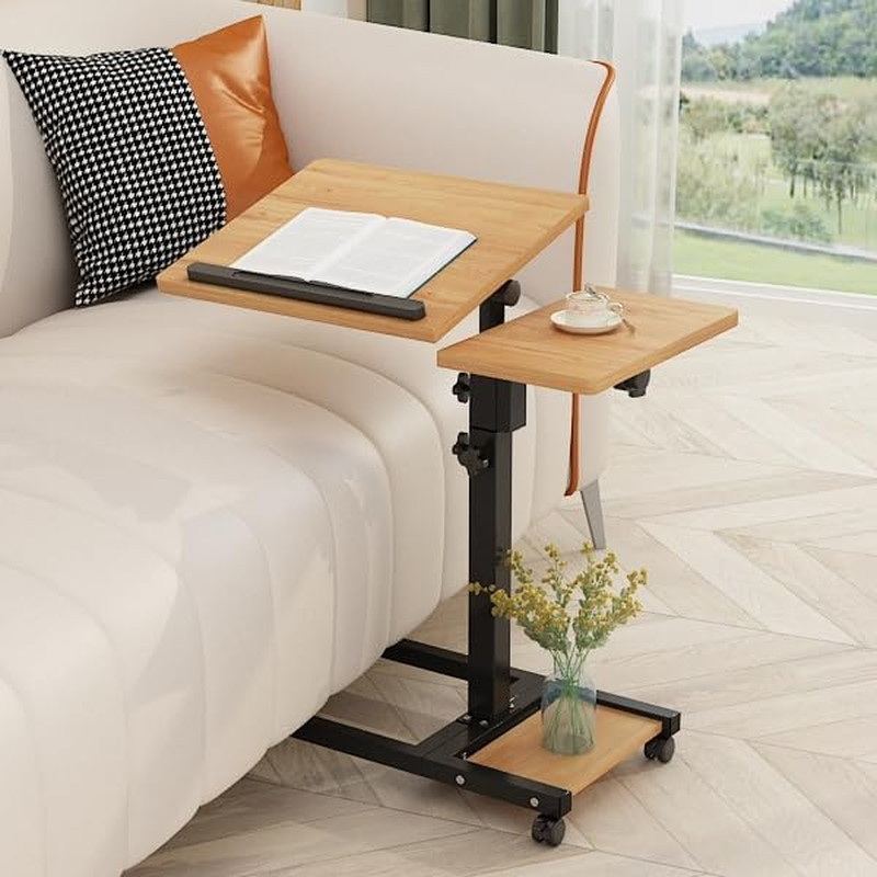 Mobile Height Adjustable Laptop Desk with Mouse Pad, Portable Laptop Desk Rollin