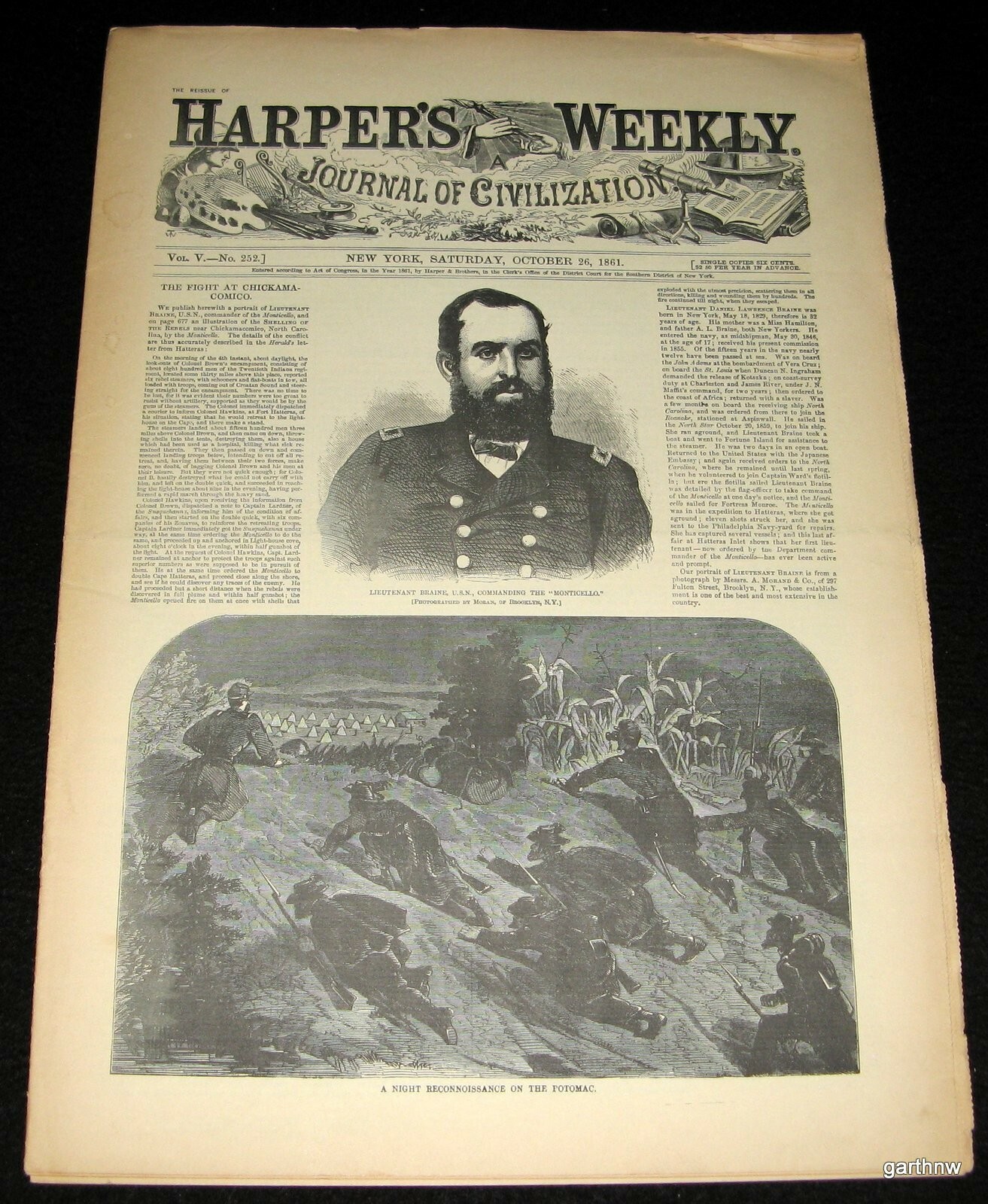 WASHINGTON DC TROOPS POTOMAC 1861 CIVIL WAR HARPER'S WEEKLY 100th ANNIVERSARY