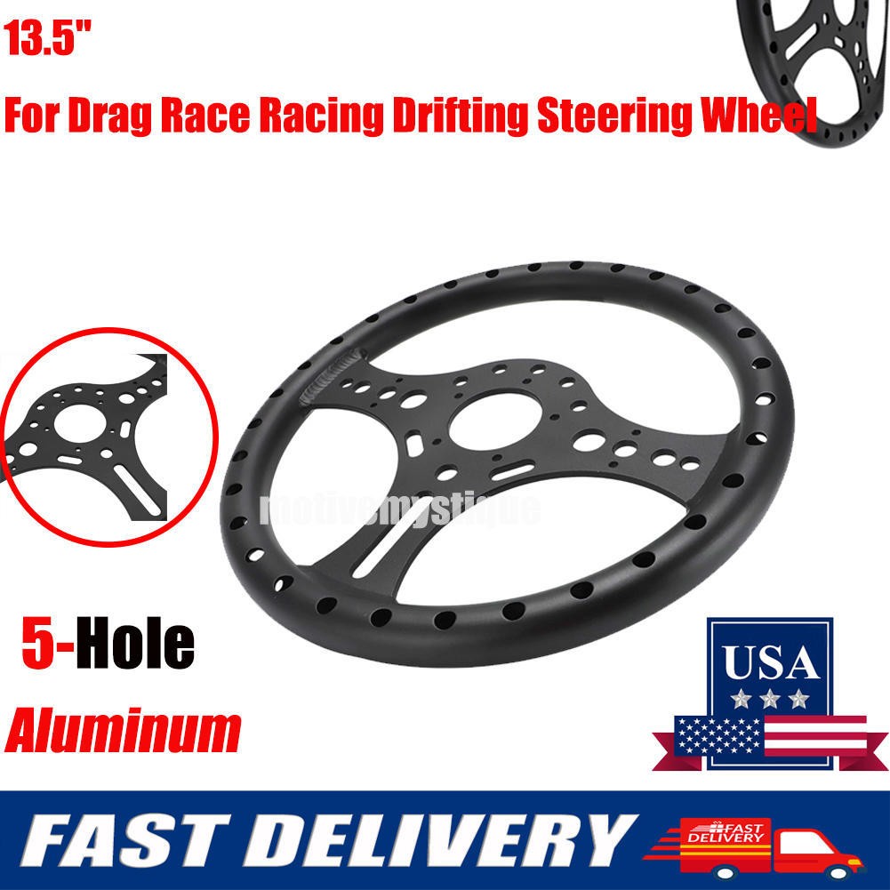 13.5" Aluminum Lightweight For Drag Race Racing Drifting Steering Wheel 5-Bolts