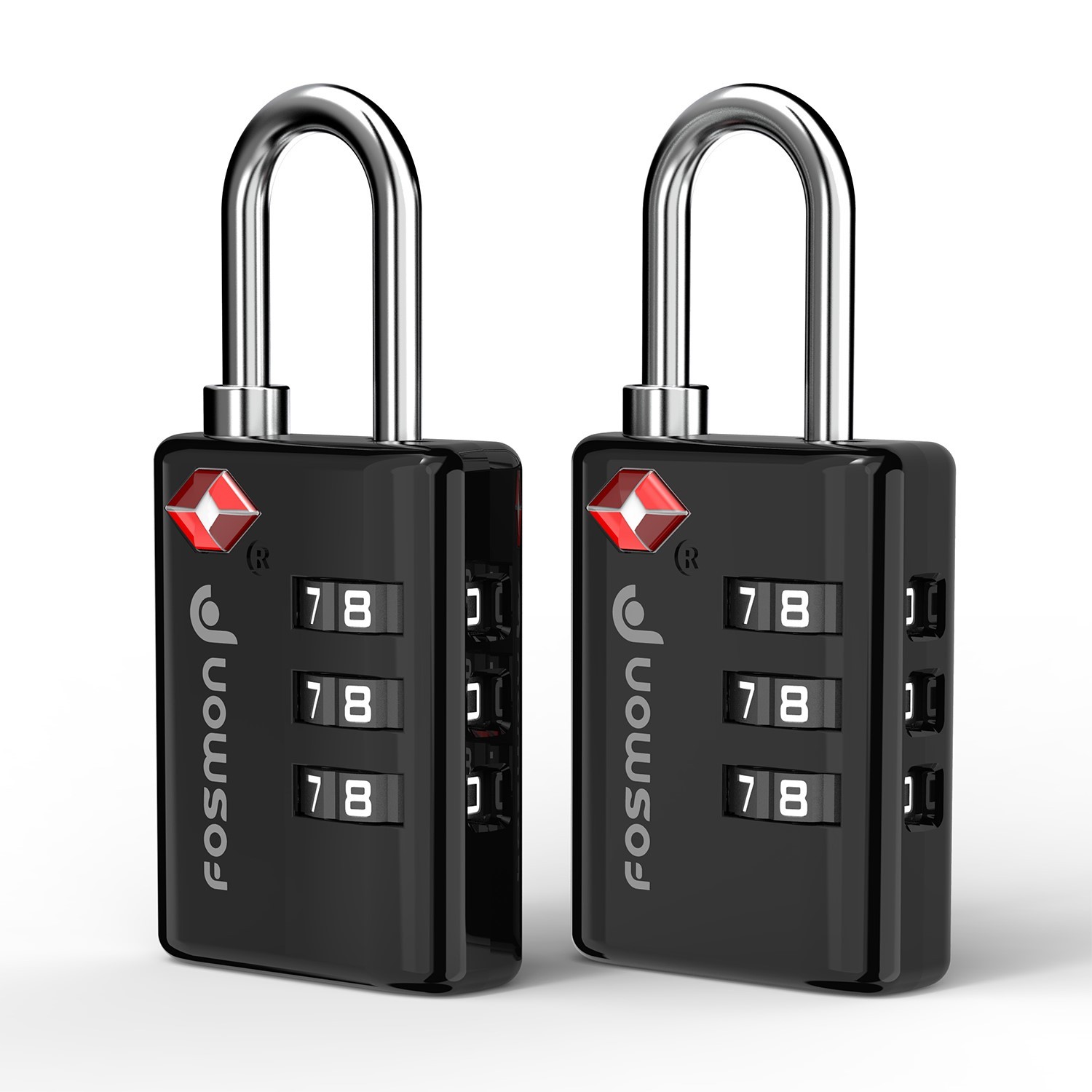 2x TSA Approved Luggage Lock 3 Digit Combination Travel Suitcase Padlock Reset