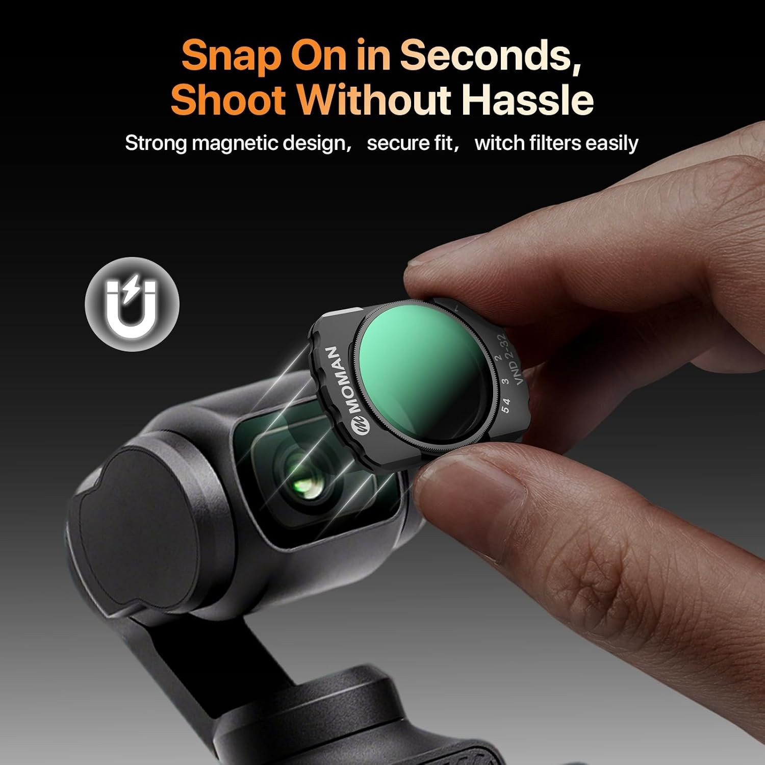 Moman Magnetic Filter Kit Cinematic Outdoor Filming For DJI Osmo Pocket 4/3