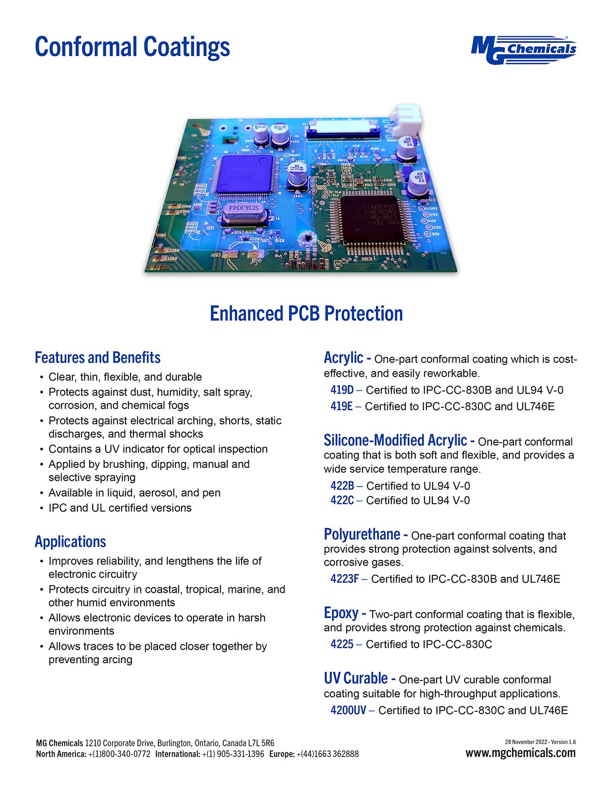 422C Silicone Conformal Coating for Electronics Protection High Temp Flexibility