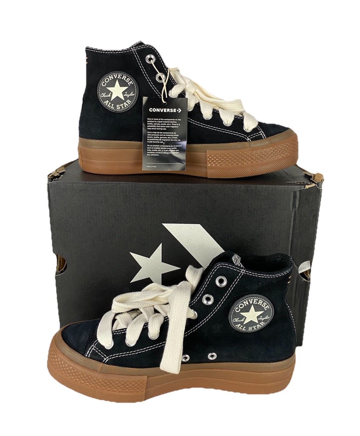 NEW Converse Chuck Taylor All Star Lift Hi Shoes Suede Womens Black Gum A10460C