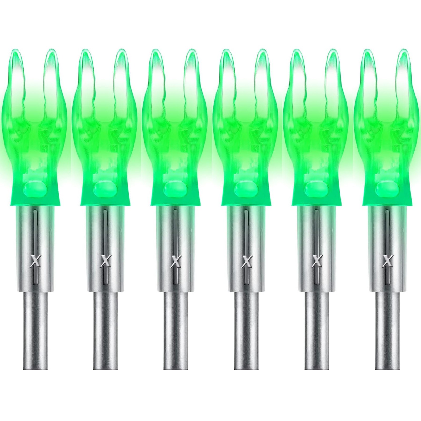 6 Pack X Lighted Nocks for Arrows Universal X/5.2mm LED Lighted Knocks with ....
