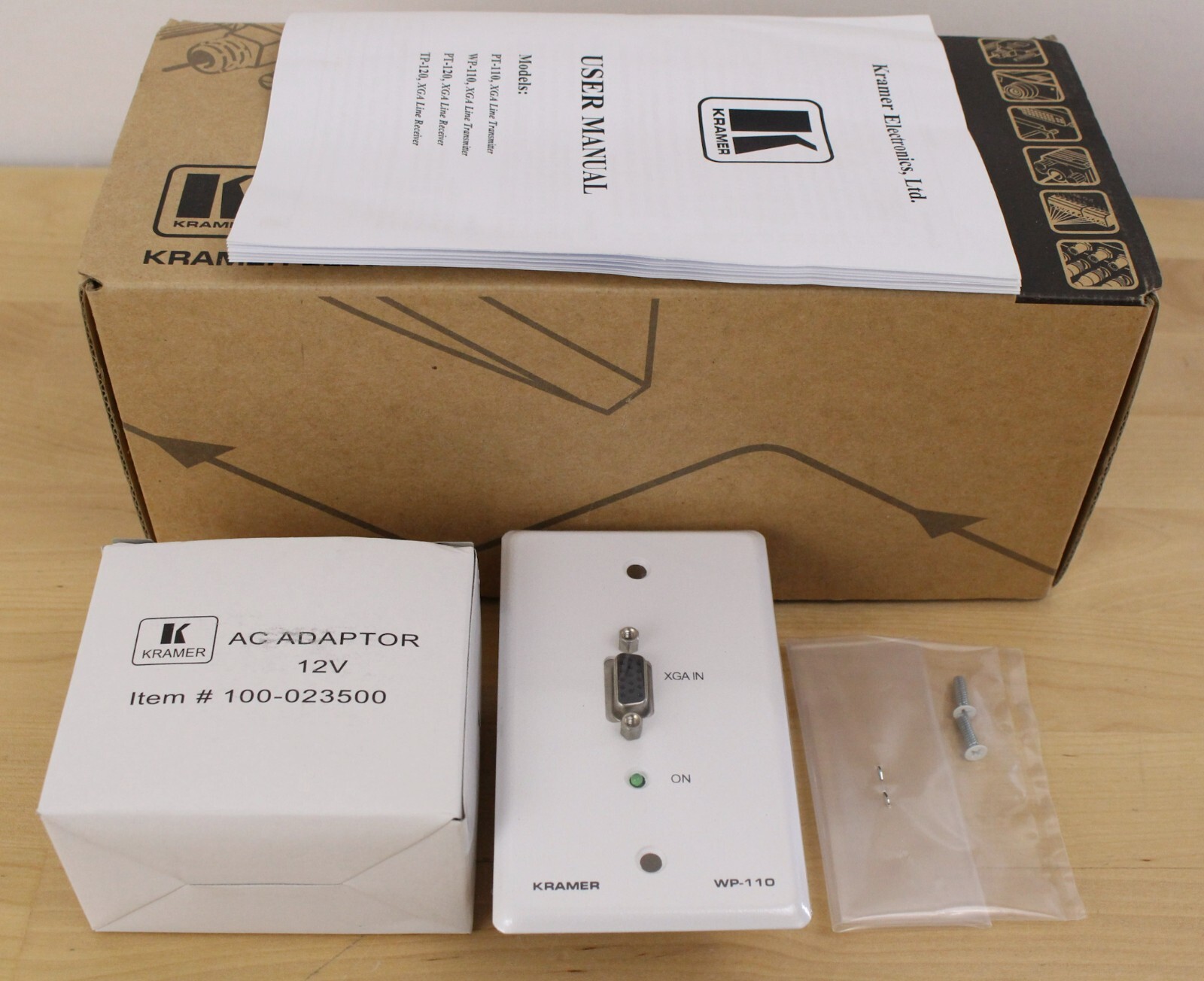 Kramer WP-110/U Active Wall Plate XGA Line Transmitter Computer Graphics Video