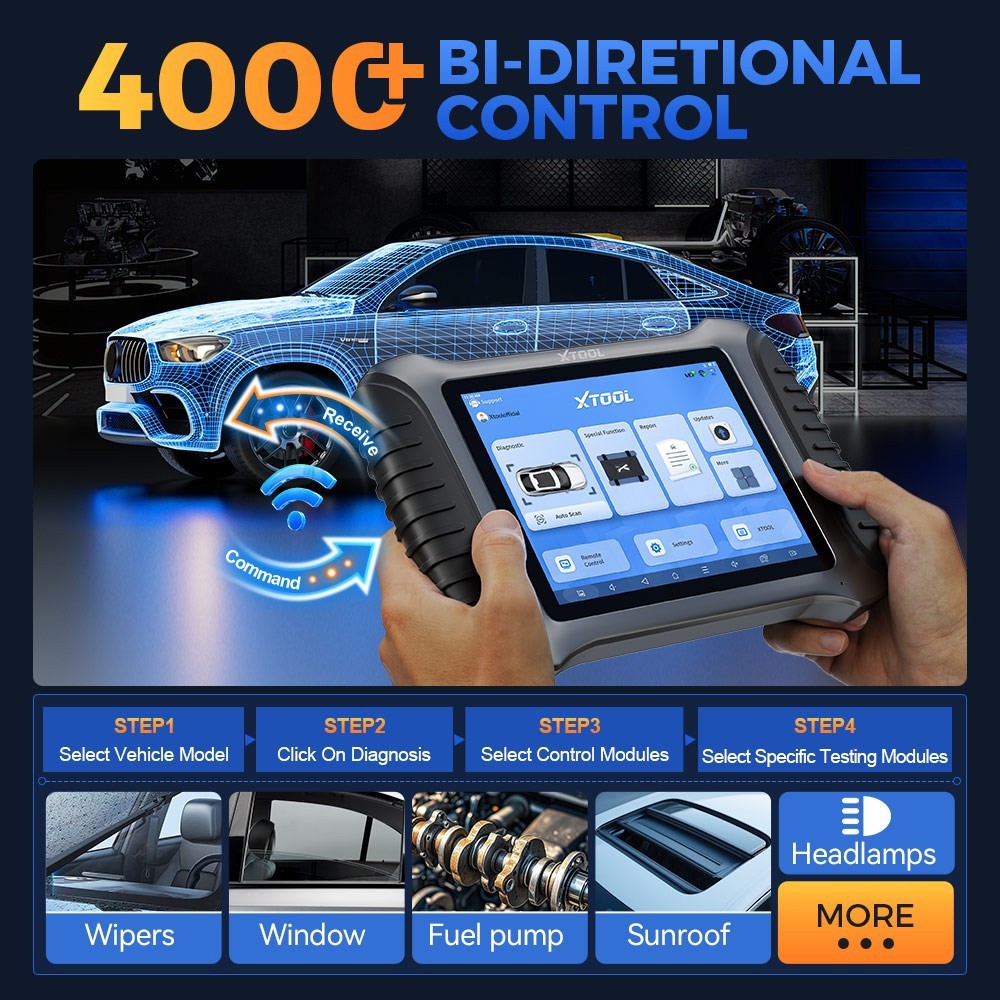 USED XTOOL IP900BT OBD2 Scanner AI-Assisted Wireless Diagnostic Tool Key Coding