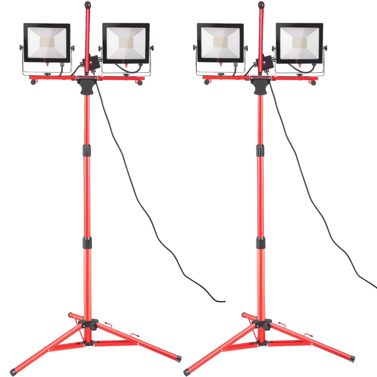 2PCS Dual-head Led Work Light 10000 Lumen Led Work Light with Tripod Stand
