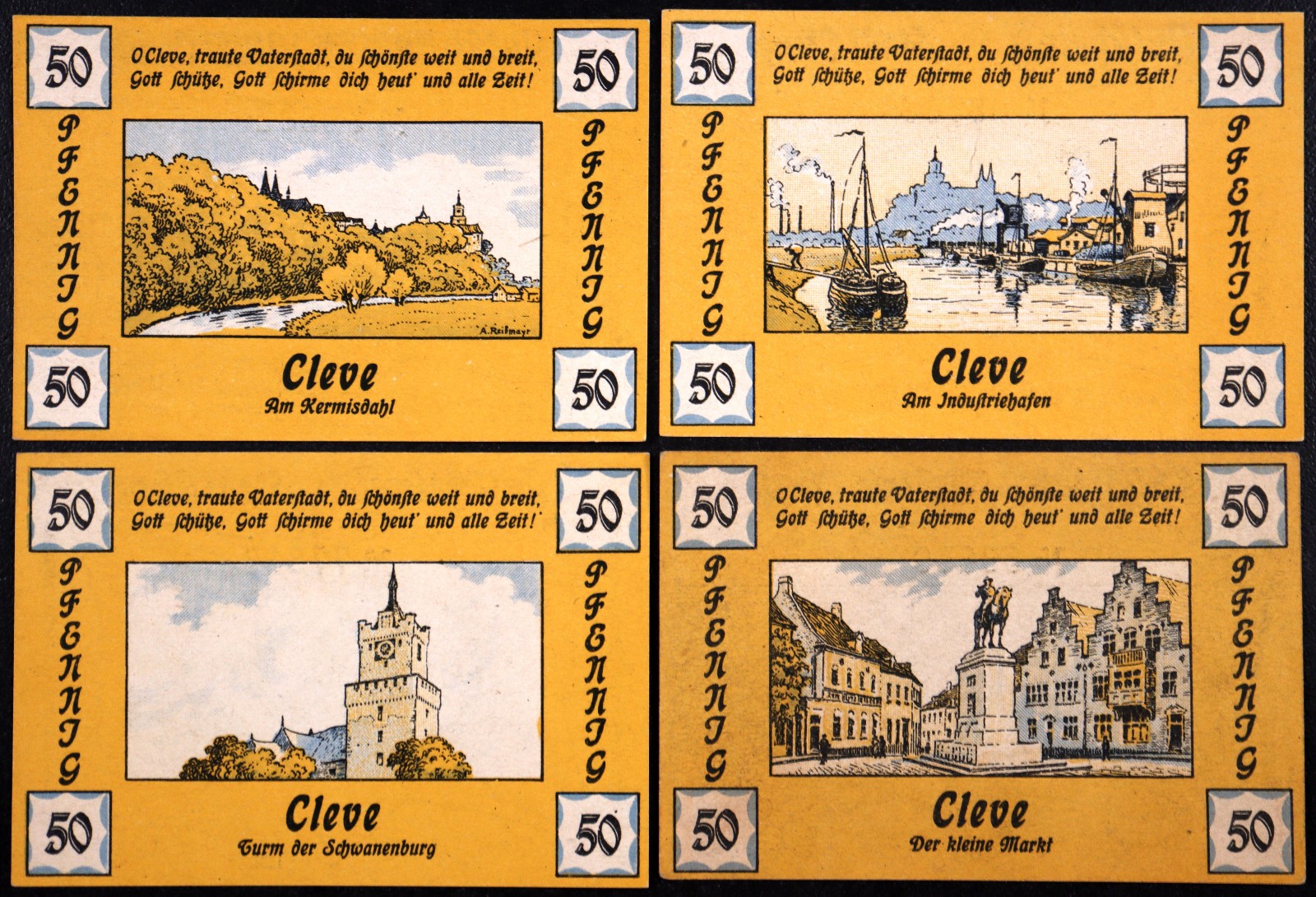 CLEVE / KLEVE 1921 "City Scenes" Rare Complete Notgeld