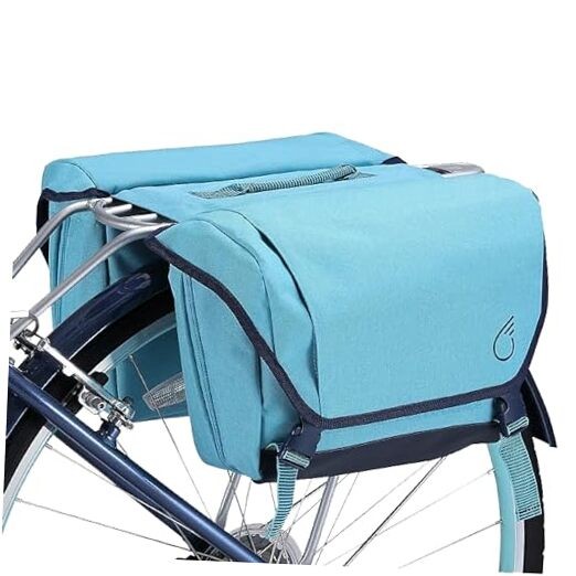 Dual Sided Bike Bag for Rear Rack, Waterproof Universal Bicycle Baby Blue/Navy