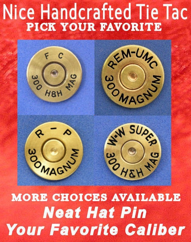 300 H&H MAG MAGNUM Caliber Cartridge Hat Pin Shooting Jacket Pin Tie Tack AMMO