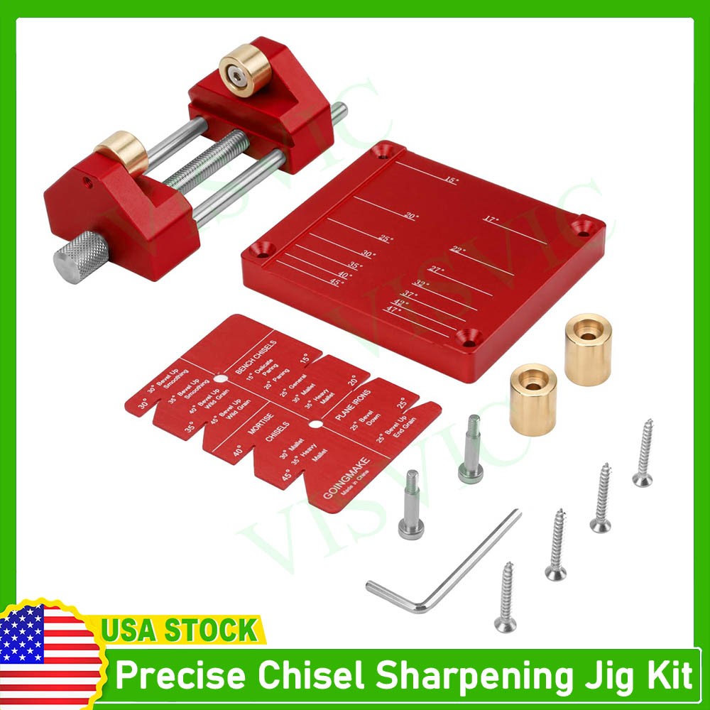 Precise Chisel Sharpening Jig Kit Honing Guide System Fits Woodworking Chisels