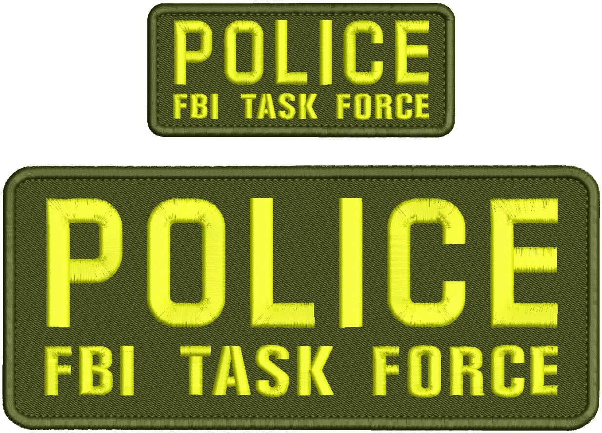 PFBITF EMBROIDERY PATCH 4X10 AND 2X5 HOOK ON BACK YELLOW ON OD GREEN