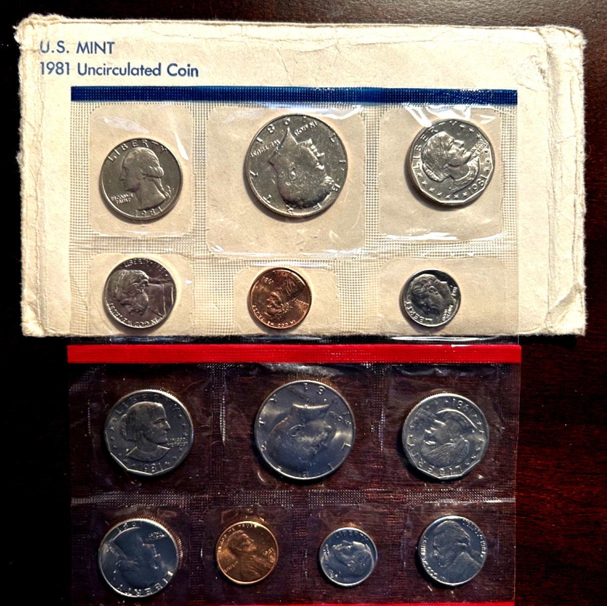 1981 US MINT UNCIRCULATED LINCOLN DD RPM ,WITH SUSAN B ANTHONY 13 COINS P&D