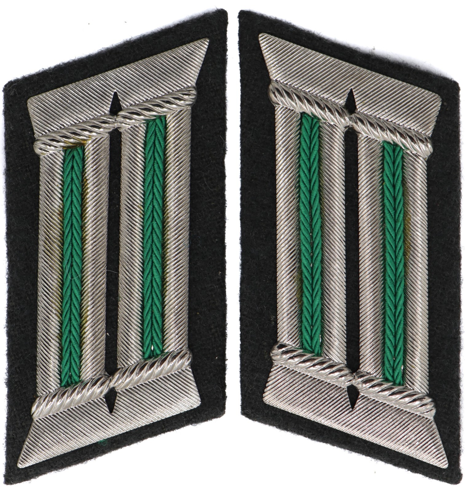 Authentic East German NCO Officer Border Guard Collar Tab Green Piping NVA DDR