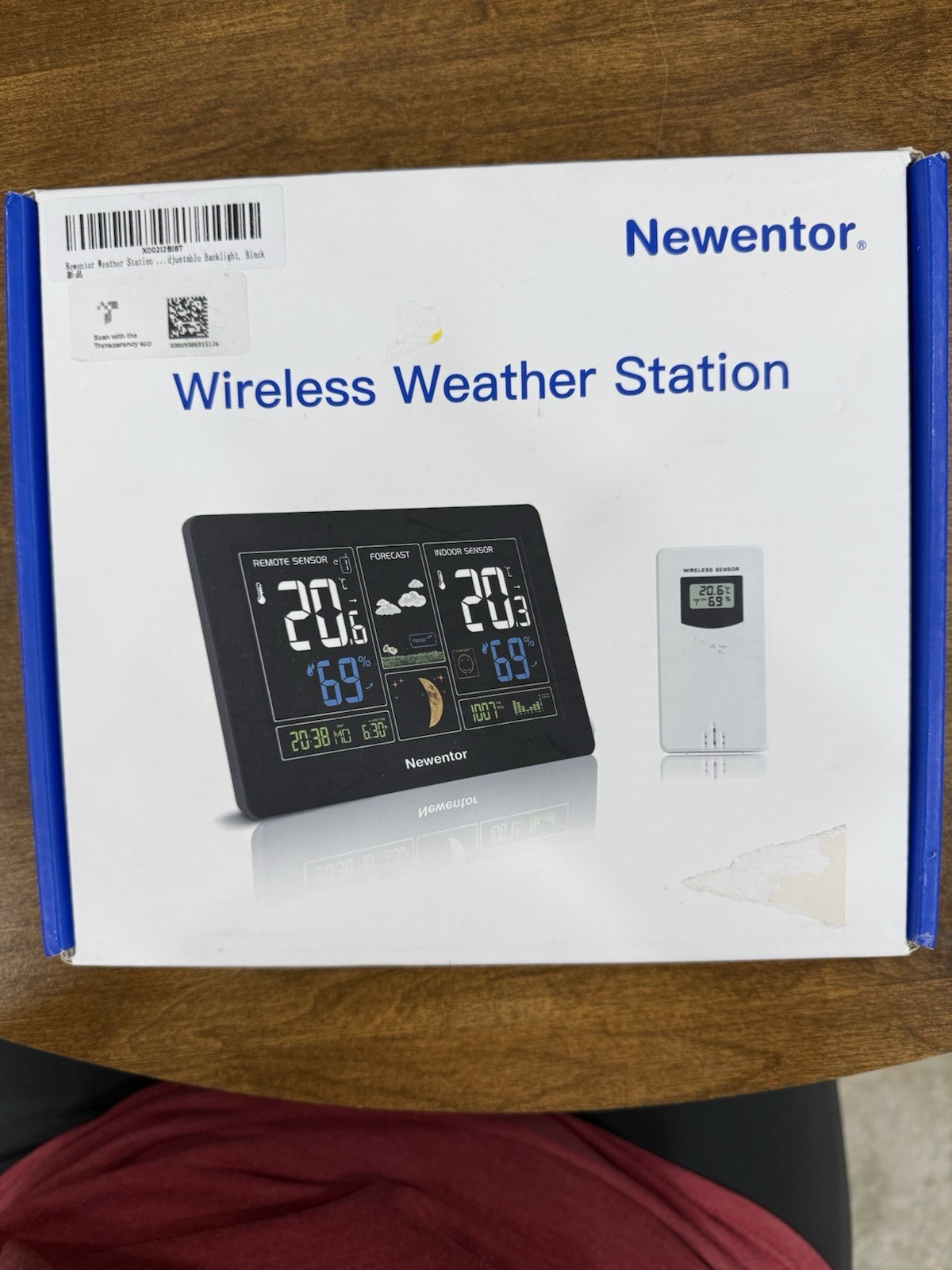 Newentor Wireless Weather Station Thermometer FJ3378 Indoor Outdoor Black